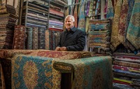 Cloth Seller in Kerman Bazaar, Iran