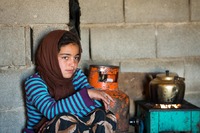 Semi-Nomadic Qashqai Girl making Tea, Iran