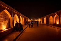 Evening on Si-o-Seh Bridge in Isfahan, Iran