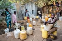 Many refugees collecting water during the drought in Kakuma refugee camp in Northwest Kenya.     
      
Dorte Verner/World Bank  