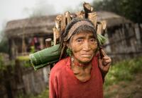 Naga Woman Fetching Firewood in Myanmar