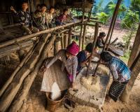 Rice Shelling in Naga Village, Myanmar