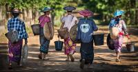 Shan Women Are Walking Home from Work, Myanmar