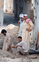 Construction workers in Jeddah, Saudi Arabia