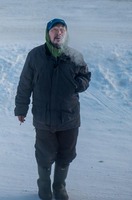 Inuit man an early morning in Kuujjuaq, Canada