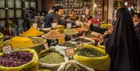 Spice Sellers in Bazaar Borzog in Isfahan, Iran