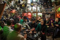 Busy Afternoon in a Tea House in Isfahan, Iran