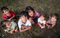 Afghani, Iraqi and Iranian refugee children in the make-shift camp by the closed border crossing between the Hungarian and Serbian border in  Horgos ,Serbia. 