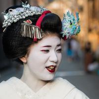 A geisha in Kyoto, Japan