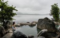 Onsen on Lake Hussharo in Akan National Park  in the eastern part of Hokkaido, Japan